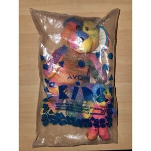 Avon‎ Y2K Tie Dye Teddy  Millennium 2000 with Small Teddy Keychain Garn-NEW